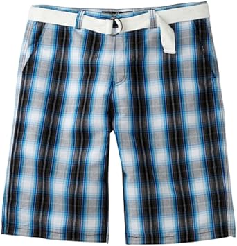 Southpole Men Big-Tall Belted Colored Plaid Short