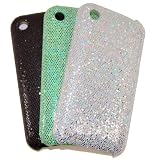 KingCase iPhone 3G & 3GS - Sparkles * 3-Pack of Hard Cases (Black, Seafoam Green & White) 8GB, 16GB, 32GB