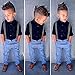 FEITONG 1Set Kids Baby Boys Long Sleeve T-Shirt Tops+Braces+ Long Pants (4T / 4Years)