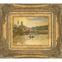 Seine at Vetheuil Framed Art Mini by Claude Monet - 14.5x16.5"