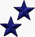 Small Solid Blue Star - 1 3/8