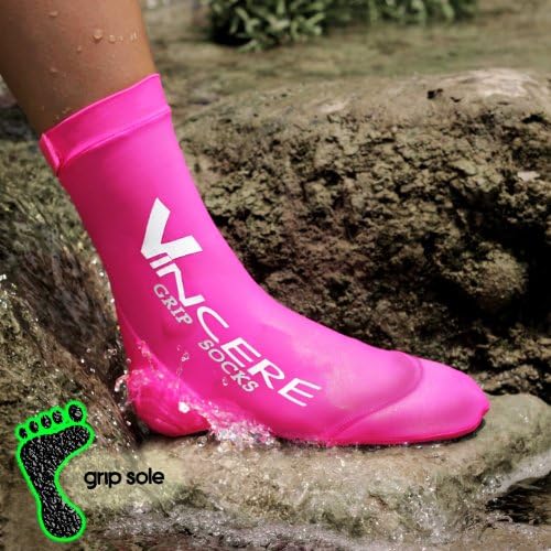 Vincere Neoprene Beach Grip Socks 2 Pack (Pink, Medium)