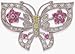 Sterling Silver Tourmaline & Citrine Butterfly Style Brooch