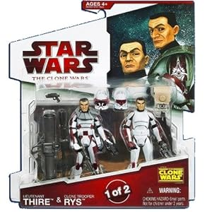 Star Wars 2009 Clone Wars Animated Action Figure 2-Pack Lieutenant Thire and Clone Trooper... by 