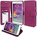 Note 4 Case, Abacus24-7 Galaxy Note 4 Wallet Case [Book Fold] Leather Note 4 Cover [Flip Cover] with Foldable Stand, Pockets for ID, Credit Cards - Purple Flip Case for Samsung Note 4
