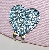 Crystal Golf Ball Marker & Hat/ Visor Clip - Blue Heart