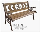 DC America SL6818-AB, Texas Park Bench, Antique Beige