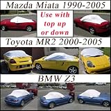 Miata 1990-2005, BMW Z3, MR2 2000-2005 California PopTop Sun Shade, Interior, Cockpit, Car Cover. Use with Top UP or Down - SEMA SHOW NEW PRODUCT AWARD WINNER - 1990,1991,1992,1993,1994,1995,1996,1997,1998,1999,2000,2001,2002,2003,2004,2005