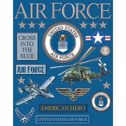 Military Deluxe Foil Embossed Stickers-Air Force 