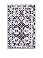 Huella deco Felpudo de Vinilo (Azul/Beige)