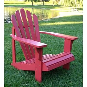 Patio adirondack chair red cedar wood high back support lead free by Shine Co