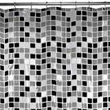 Maytex Tiles PEVA Shower Curtain, Black