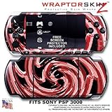 Alecias Swirl 02 Red WraptorSkinz Skin and Screen Protector Kit fits Sony P ....