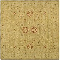 Safavieh Antiquities AT822B Light Brown 6' Square Handmade Hand-Spun Wool Area Rug