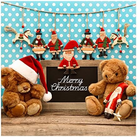 5X5ft Mini Thin Vinyl Photography Studio Vinyl Baby Background Digital Print Merry Christmas Bear Printed Backdrops