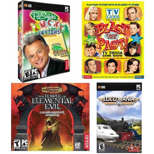 Atari Deluxe PC Games Bundle (Pat Sajak's Lucky Letters Deluxe, TV Land Presents More Blast From the Past, Locomania, Temple of Elemental Evil)