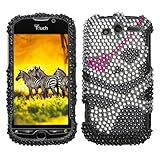 Black Silver Pink Pirate Skull Full Diamond Bling Snap on Design Case Hard  ....