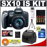 Canon PowerShot SX10 IS 10MP Digital Camera with 20x Wide Image Stabilized Zoom + 4GB Card + Cameta Bonus Accessory Kit