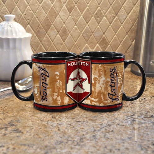 MLB Houston Astros 11-Ounce Black Nostalgic Mug (2 Pack)