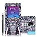 Galaxy Note 4 Case, Tradekmk(TM) Brand New Fashion High Quality Flip Leather Window View Design Display Caller ID Time Table Slim Fit Case Cover[Colored Drawing-Huge Elephant] Compatible with Samsung Galaxy Note 4[+Stylus]