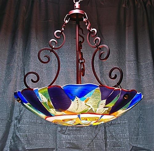 StriniArtGlass Ceiling Lamp Dome blue purple 22"