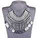 CHILDCITY Tibet Silver Dangle Round Coin Charm Bib Choker Collar Necklace