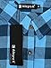Allegra K Women's Roll Up Long Sleeves Buttoned Up Plaids Shirt Large Blue