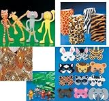 Zoo Animal Party Set - Paratroopers Goody Bag Balloons Masks Bendable Animals
