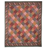 Patch Magic Twin Harvest Log Cabin Duvet Cover, 70-Inch by 88-Inch