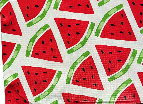 High Quality Vinyl Felt Backed Tablecloth, Thicker, Last Longer, Stain Resistant for Indoor and Outdoor - Watermelon Theme (60 x 84)
