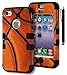 iPhone 4 Case, Bastex Heavy Duty Hybrid Case - Soft Black Silicone Cover Hard Basketball Design Case for Apple iPhone 4, 4g, 4s 4gs**INCLUDES STYLUS**