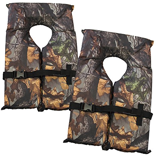 2 Pack Type II Camo Life Jacket Vest - Adult Universal Boating PFD