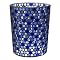 Blue Mosaic Glass Wastebasket