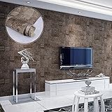 Auralum 104 DIY 3D立体 壁紙 レトロなロマネスク風　レンガ模様 壁紙 レストランダ レストラン リビングルーム テレビの背景 壁紙 55cm×10m