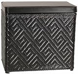 Cushion Top Bench Style Hamper -Black (Black) (19.5