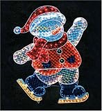 48 Inch Holographic Skating Snowman with motion. 175 Lights. 03269.