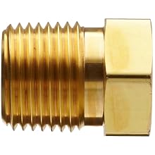 Parker Brass Pipe Fitting, Reducing Hex Head Bushing, NPT Male X NPT Female