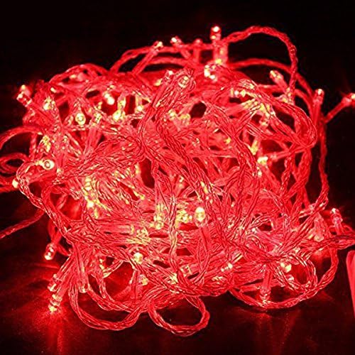 UMEYS 33Ft LED Strings 100 LEDs Starry LED Lights LED String Light Festival Decorative LED String Lights with Plug and controller (red)