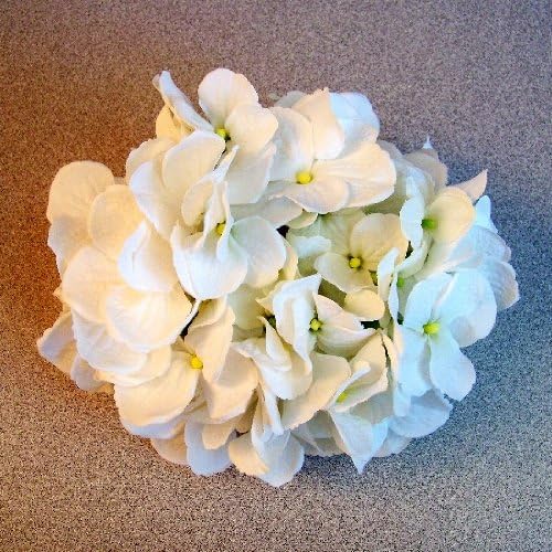 Large Hydrangea Artificial Flower Hair Clip/Pin Brooch, White