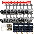 VideoSecu 16 Day Night Vision Outdoor Audio Security Cameras IR Built-in Microphone 36 Infrared LEDs for CCTV DVR Home Surveillance System with Power supply Box, Extension Cables, Security Warning DeCals CER