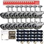 VideoSecu 16 Day Night Vision Outdoor Audio Security Cameras IR Built-in Microphone 36 Infrared LEDs for CCTV DVR Home Surveillance System with Power supply Box, Extension Cables, Security Warning DeCals CER