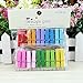 Homeout 4Packs/80Pcs Mini Colorful Natural Wooden Photo Paper Peg Pin Clothespin Craft Clips
