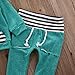Newborn Baby Boy Girl Warm Striped Hoodie T-shirt Pants Outfit Set Kids Clothes
