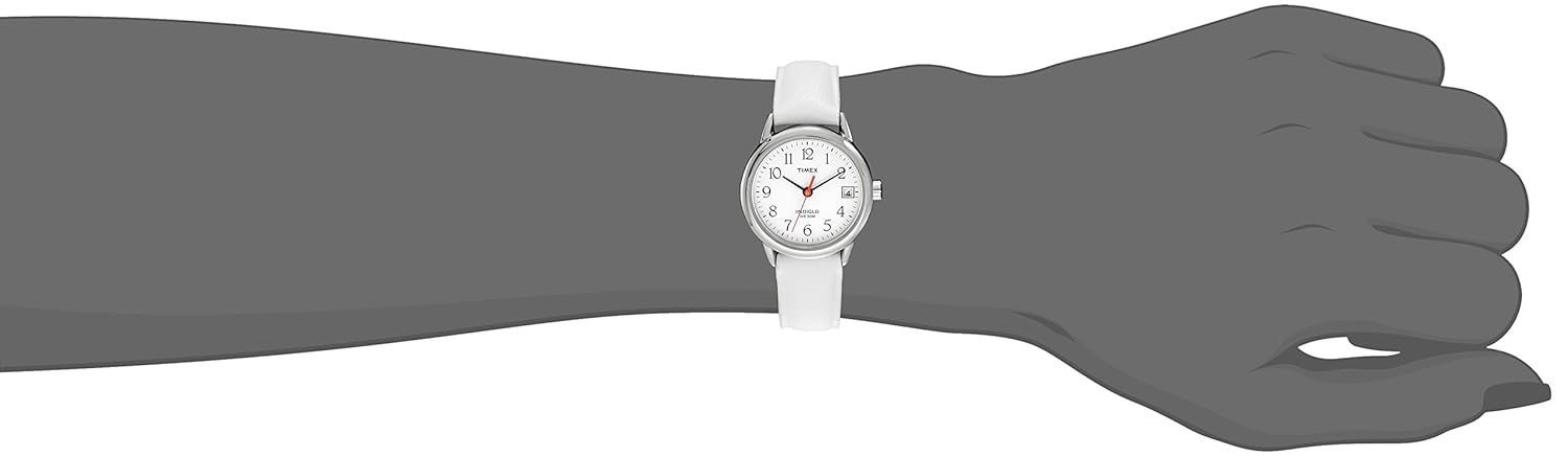 Amazon.com: Timex Women's T2H391 Easy Reader White Leather Strap ...