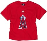 MLB Youth Los Angeles Angels Team Logo S/S Tee (Red, X-Large)