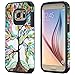 Galaxy S7 Case Cute Hard Hybrid Silicone Phone Case Defender Protective Case Cover Girl Women Compatible for Samsung Galaxy S7 Cases, Colorful Tree