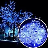 Autolizer 100 LED BLUE Fairy String Lights Lamp for Xmas Tree Holiday Wedding Party Decoration Halloween Showcase Displays Restaurant or Bar and Home Garden - Control up to 8 modes