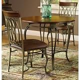 Hillsdale Montello Round 36-Inch Diameter 3-Piece Table Dining Set, Old Steel Finish, Set Includes 1-Table and 2-Chairs
