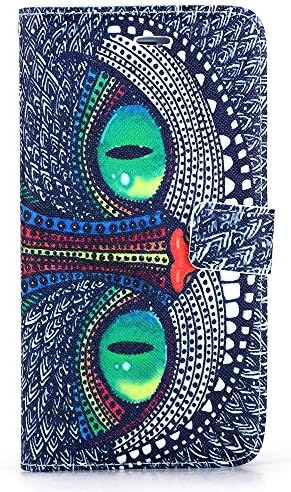 TheLovelyBird - iPhone 6 Plus (5.5 inches) PU Leather Folio Stand Wallet Case + Stylus Pen in Retail Packaging (Eyes of Cat)