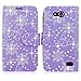 Cellularvilla Wallet Case For ZTE Speed N9130 (Boost Mobile) Pu Leather Wallet Card Flip Open Pocket Case Cover Pouch (Purple Glitter)
